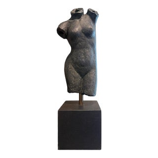 1990s Modernist Bronze Female Torso Sculpture in the Style of Kelly Wearstler For Sale