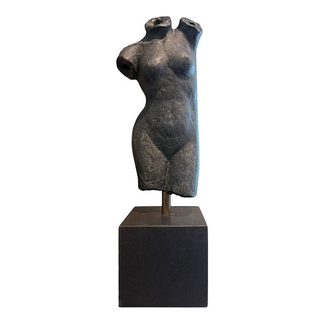 1990s Modernist Bronze Female Torso Sculpture in the Style of Kelly Wearstler For Sale