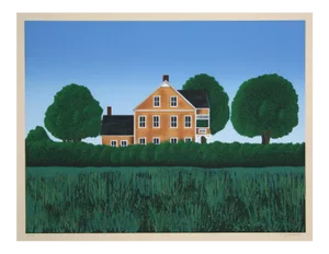 Ted Jeremenko, "Parsonage Lane", Folk Art Screenprint