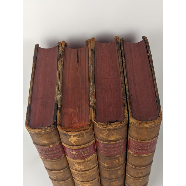 Antique London Quarterly Review Books – Set of 4 Decorative Leather-Bound Volumes For Sale - Image 12 of 13