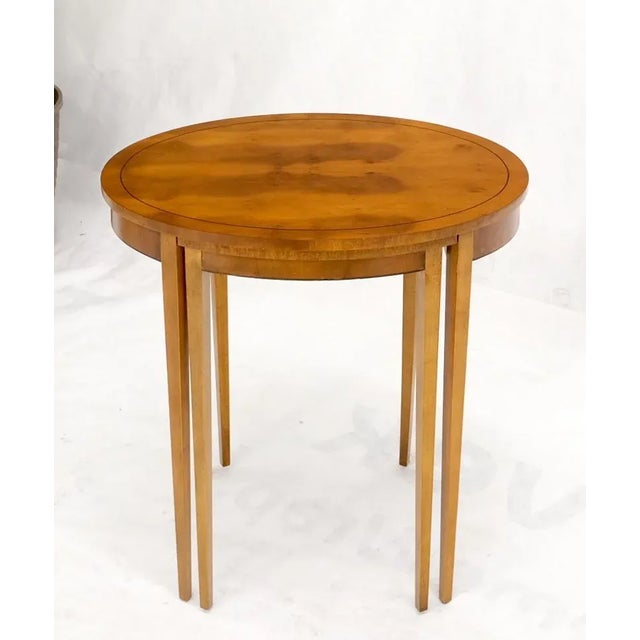 Brown Set of Burl Wood Oval Nesting Tables by Baker - a Pair For Sale - Image 8 of 13