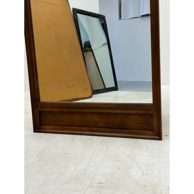 Mid-Century Modern Vintage Mid Century Modern Wood Wall Mirror For Sale - Image 3 of 6