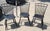 Collection of three original black painted 19thc American Birdcage Windsor chairs. Hand made construction original black...