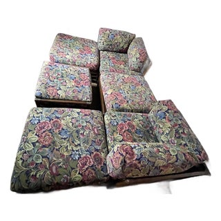 Mid 20th Century Ficks Reed Bamboo Rattan Modular Sectional Corner Chairs Chaise Couch Footstool For Sale