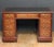 Black English Pedestal Desk of Mahogany With Embossed Leather Top For Sale - Image 8 of 13