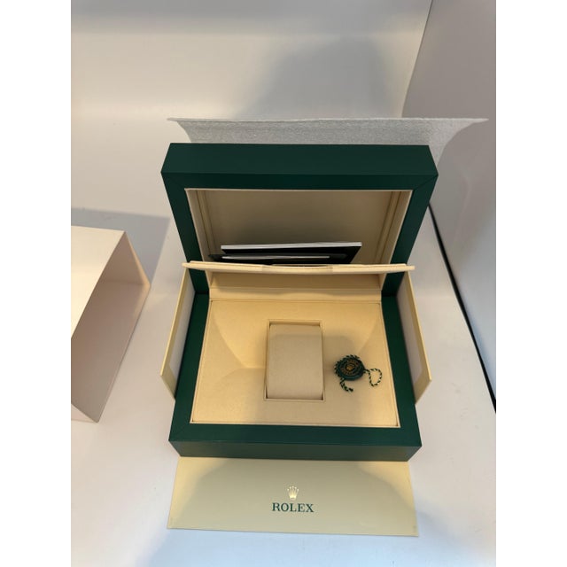 Early 21st Century Rolex Watch Box, New Creme Empty Acs. Oyster L Perpetual Sky Dweller Brand New For Sale - Image 5 of 18