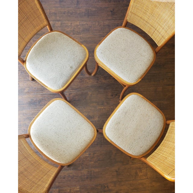 1970s Vintage Model 811 "Prague" Style Bentwood & Cane Dining Chairs - Set of 4 For Sale - Image 10 of 18