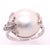 White 14 Karat White Gold Pearl Solitaire With Diamond Accent Ring For Sale - Image 8 of 10