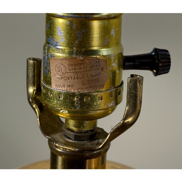 Vintage Ceramic Faux Bamboo Table Lamps With Gold Accents - A Pair For Sale - Image 10 of 10