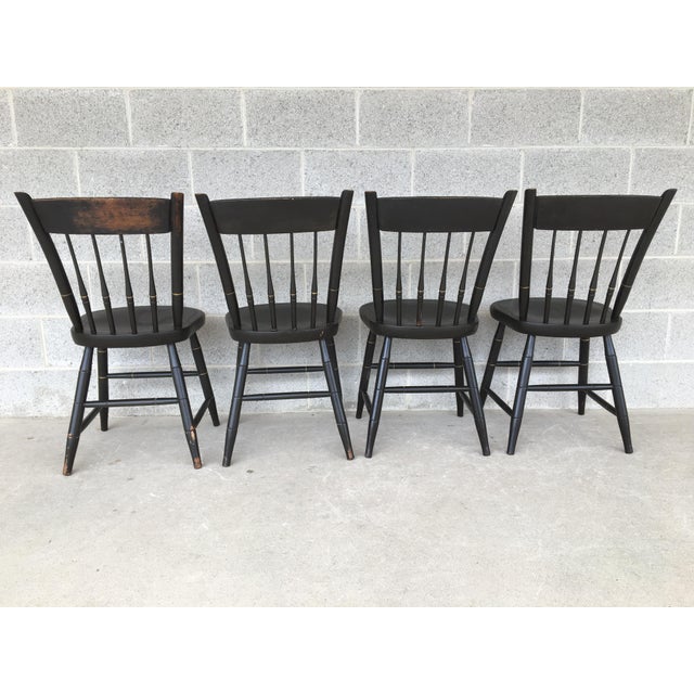 Nichols & Stone Ebonized Bicentennial Windsor Chairs Set of 4 Chairish