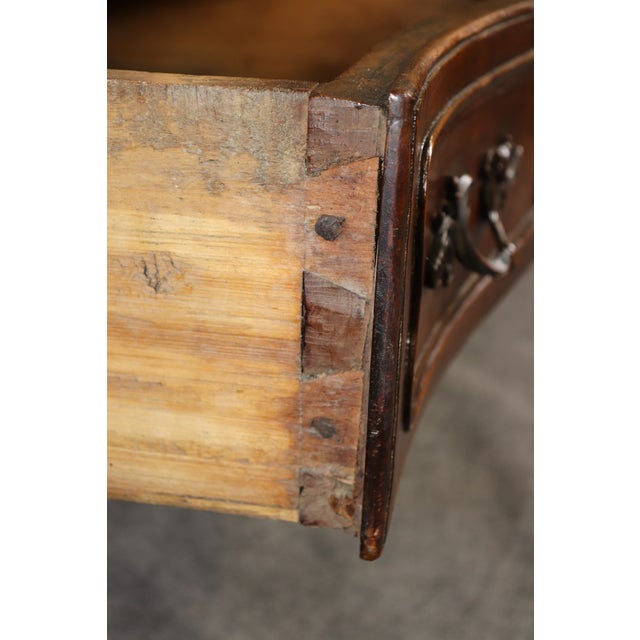 Period Carved Walnut 18th C. French Louis XV 2 Drawer Commode For Sale - Image 14 of 16