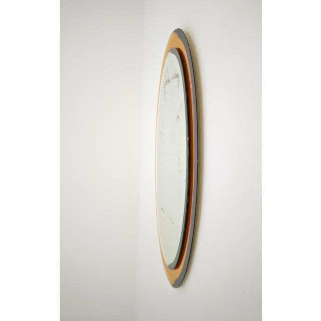 1950s Mid-Century Modern Wall Mirror in Yellow Glass by Cristal Art, Italy, 1960 For Sale - Image 5 of 18