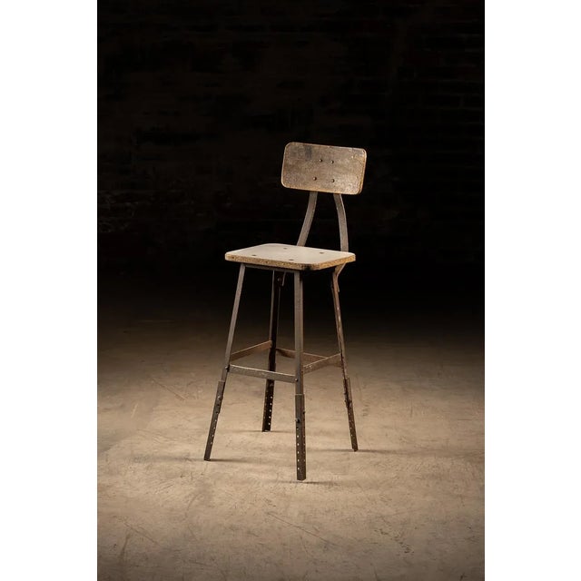 1910s Angle Iron Industrial Stool For Sale - Image 5 of 6