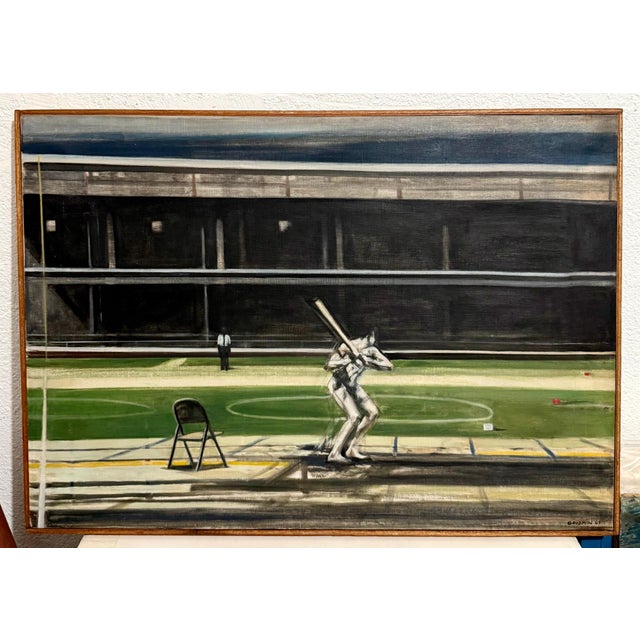 Sidney Goodman, Large American Modernist Oil Painting Baseball Game the Tryout Sidney Goodman, 1965 For Sale - Image 11 of 18
