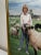 Realism British Oil Portrait Painting Camilla Parker Bowles at Wiltshire Farm Prized Sheep & Horses, Signed Diana Douglas Hamilton Dated 2002 For Sale - Image 3 of 12