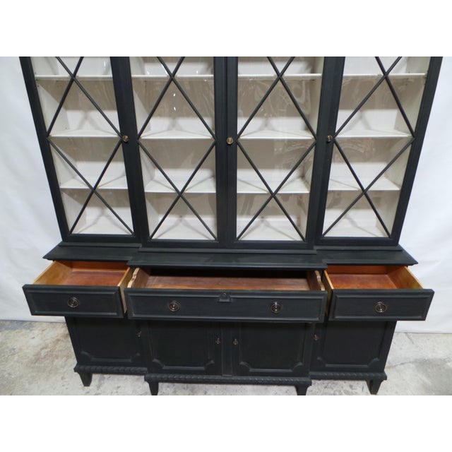 1950s Gustavian Style 4 Glass Door Display Case For Sale - Image 12 of 16