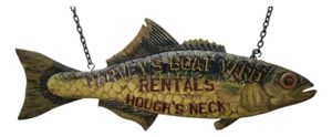 Harvey's Boat Yard Carved Trade Sign
