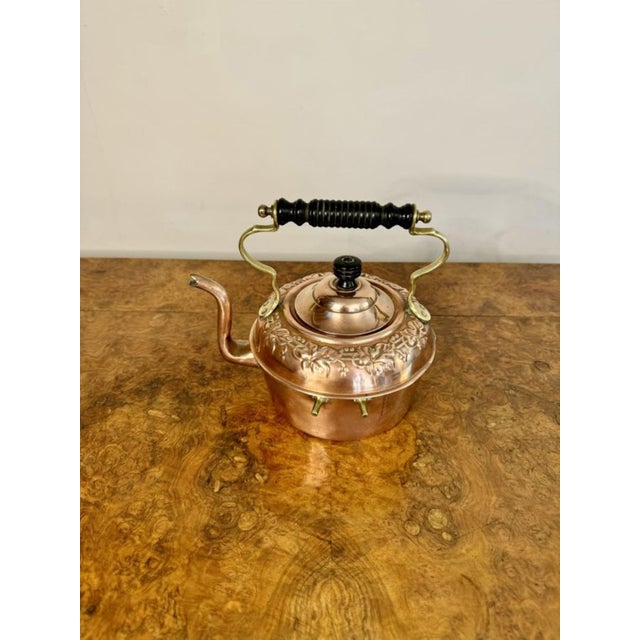 Antique Victorian Copper and Brass Spirit Kettle and Stand, 1880 For Sale - Image 6 of 8