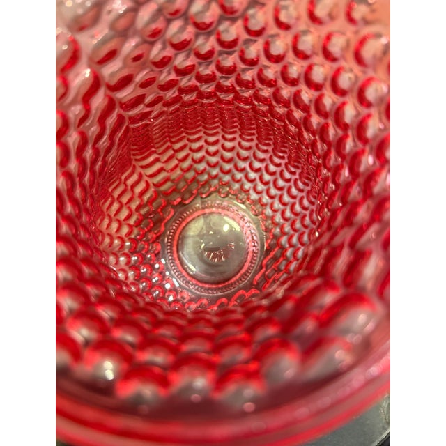 Fenton Art Glass Company Vintage Fenton Ruby Red Hobnail Glass Vase – 7.5” – Beautiful Condition For Sale - Image 4 of 4