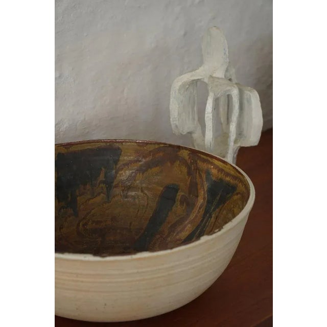 Large Mid-Century Modern Ceramic Bowl attributed to Nils Kähler, Denmark, 1979 For Sale - Image 4 of 15