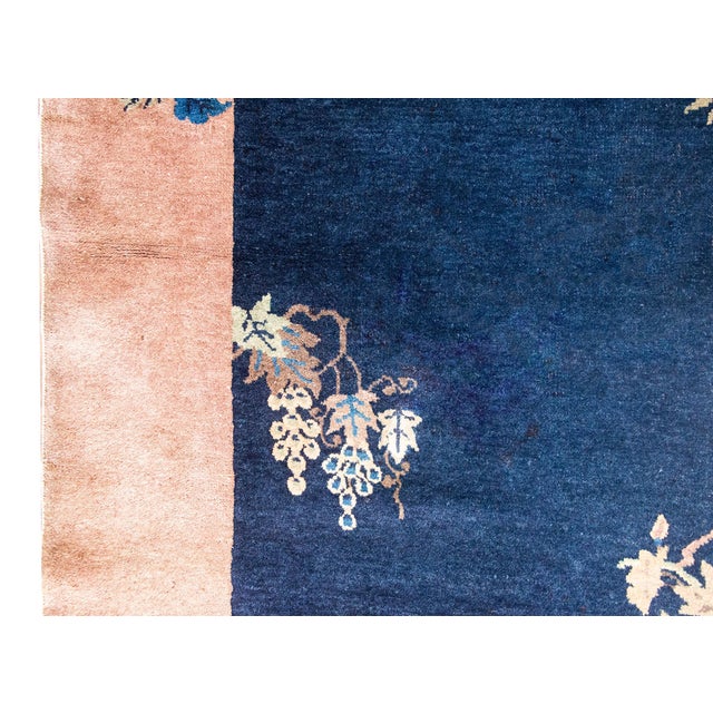 Navy Blue Early 20th Century Chinese Art Deco Rug For Sale - Image 8 of 14