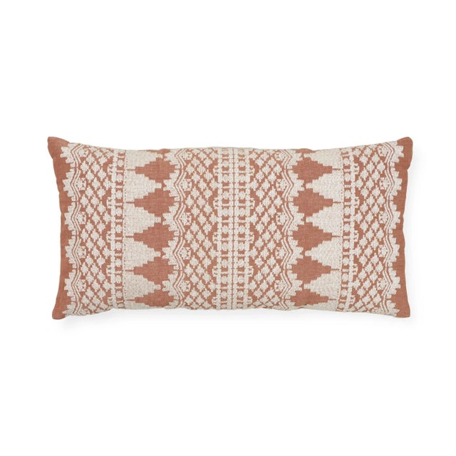 Textile Schumacher Wentworth Embroidery Pillow in Rust For Sale - Image 7 of 7