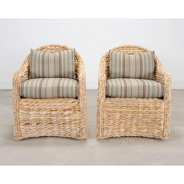 Contemporary Set of Four Ralph Lauren Style Joshua Tree Dining Armchairs For Sale - Image 3 of 18