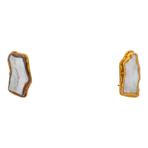 Etruscan Revival 22k Gold Baroque Pearl Earrings