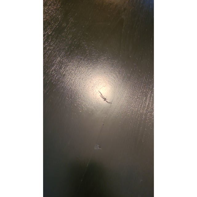 Wood Ebonized Walnut Dining Table With Custom Industrial Steel Base For Sale - Image 7 of 9