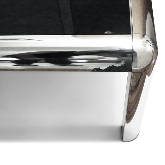 Metal 1970s Chrome and Glass Coffee Table For Sale - Image 7 of 8