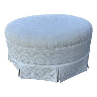 Late 20th Century Damask Ottoman For Sale