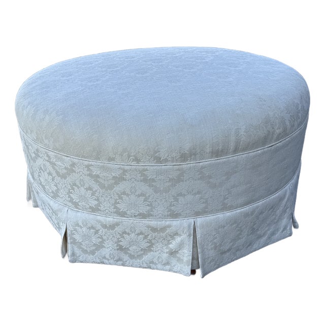 Late 20th Century Damask Ottoman For Sale