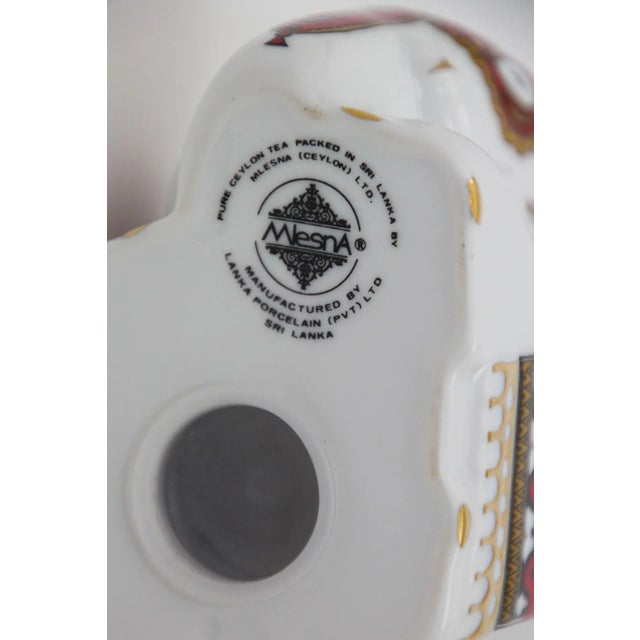 Asian Gilded Porcelain Elephant Ornament Paperweight Sri Lanka For Sale - Image 10 of 12