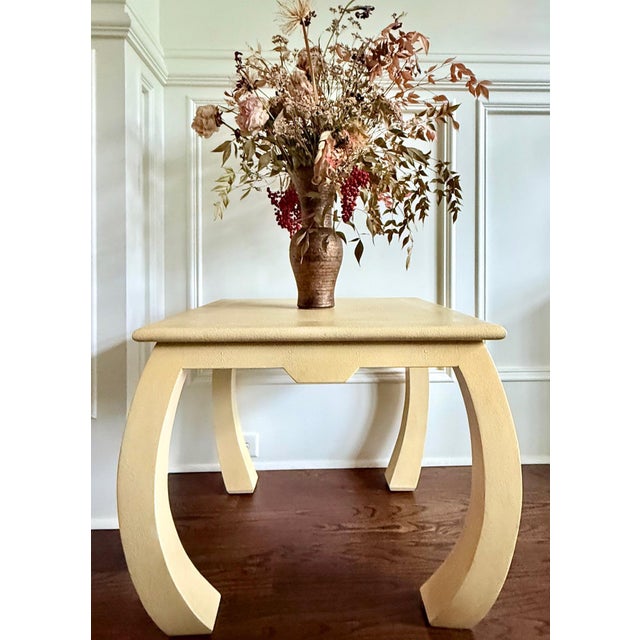 1970s Embossed Leather Square Table Karl Springer For Sale - Image 14 of 15