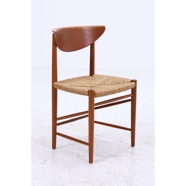 Mid-Century Danish Teak and Cord Chairs by Peter Hvidt & Orla Molgaard-Nielsen, Set of 2 For Sale - Image 9 of 11
