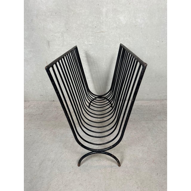 Black Vintage Industrial Magazine Racks, 1950s, Set of 2 For Sale - Image 8 of 11