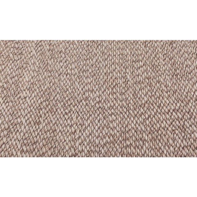 Modern Solid Brown Wool Runner by Doris Lelie Blau Size: 7'8" × 23'7" (233 × 718 cm) This contemporary solid brown runner...