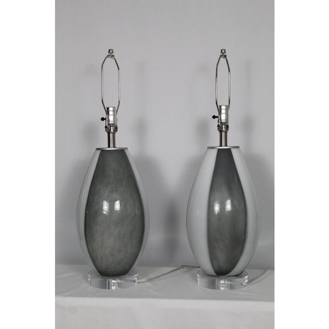 1960s 1960s Organic Shape Murano Glass Table Lamps - a Pair For Sale - Image 5 of 10