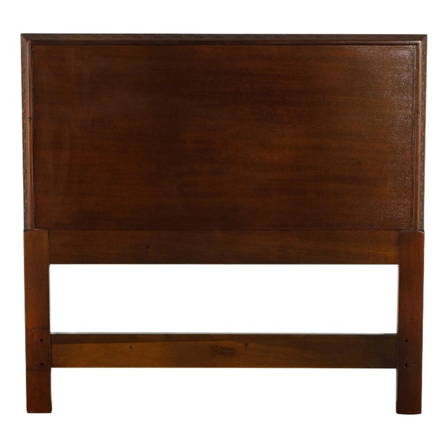Taliesin' Mahogany Twin Sized Bed Headboard by Frank Lloyd Wright, 1955, Signed For Sale
