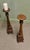 A Pair of Tall Gothic Turned and Carved Wooden Candle Sticks This is a Tall pair of table candle sticks, they are 23” high...