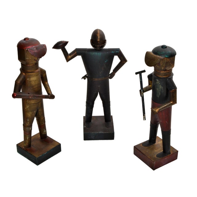 Sarreid Ltd. Set of 3 Sarreid Ltd Mexico Tin Metal Sports Player Team Mid-Century Modern For Sale - Image 4 of 12