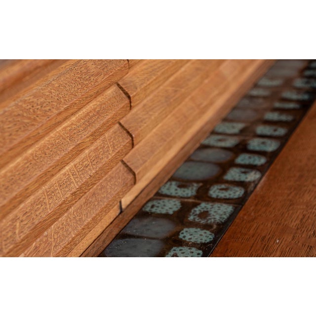 Large Sideboard in Oak and Danikowski Ceramics by Guillerme et Chambron for Votre Maison, 1960s For Sale - Image 9 of 18