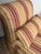 Yellow Pair of Upholstered Striped Slipper Chairs With Lumbar Pillows For Sale - Image 8 of 8