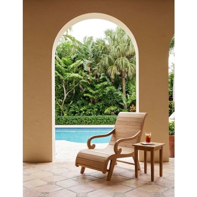 Vintage Solid Teak Sculptural Steamer-Style Chaise Lounge Chair For Sale - Image 11 of 12