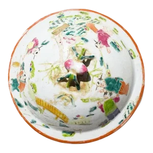 Ceramic Famille Rose Chinoiserie Jar or Urn Lid