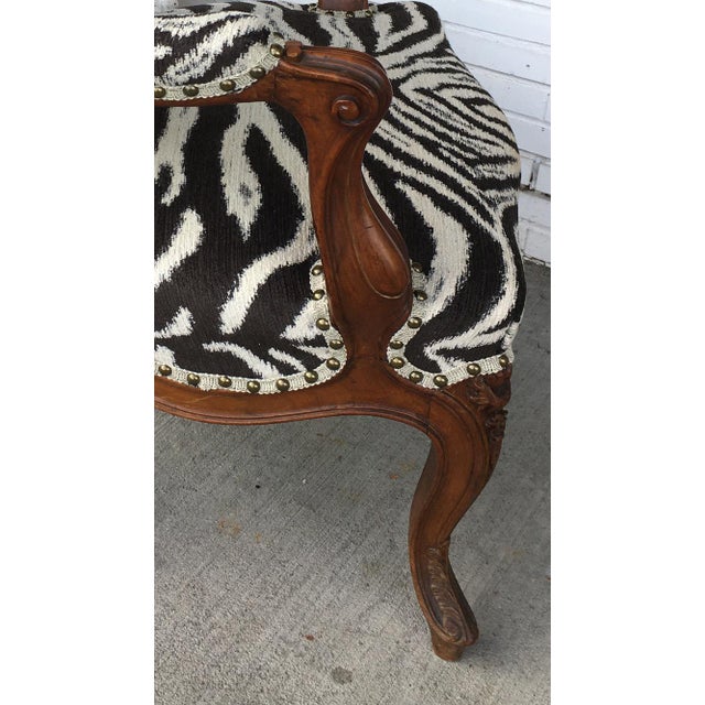 French Zebra Accent Arm Chair For Sale - Image 10 of 12