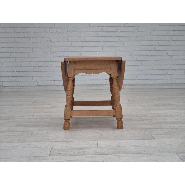 Vintage Danish Foldable Side Table in Oak, 1970s For Sale - Image 13 of 18
