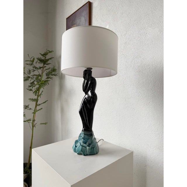 Ceramic Female Table Lamp from Monacera, Monaco, 1970s For Sale - Image 4 of 18