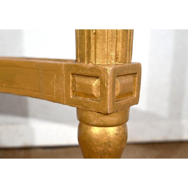 Louis XVI Style Console Table in Marble and Golden Wood For Sale - Image 14 of 18