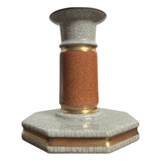 Danish Craquelé Porcelain Candlestick from Royal Copenhagen For Sale